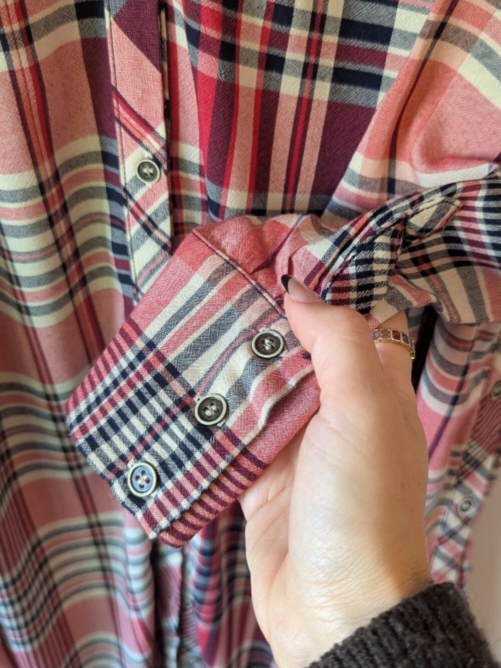 Free People Loralei Plaid Dress-Tunic Size XS - Picture 6 of 10